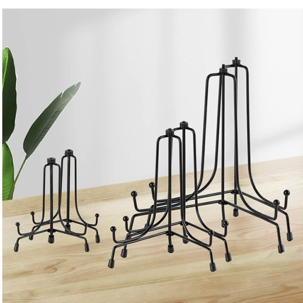 Six-Pack Black Picture Frame Easels (Three Sizes: 6", 8", & 10")